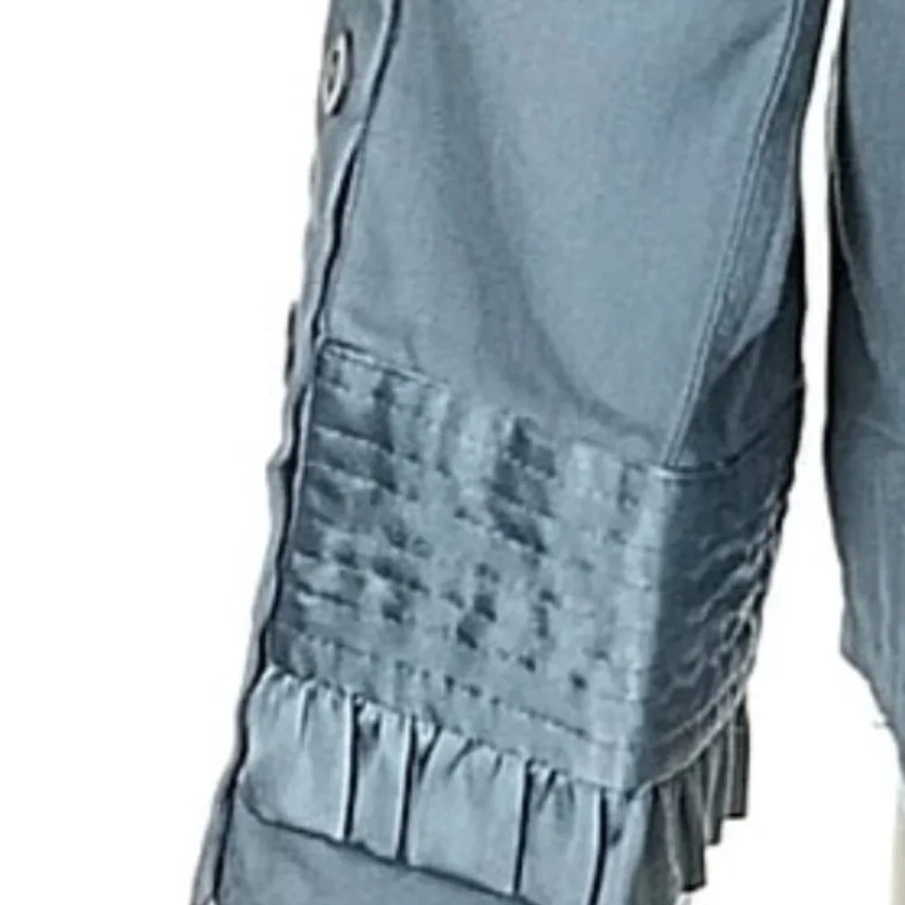 NWT We The Free Night Moves Shirt Blouse Boho Ruffle Blue $148 - Picture 6 of 15